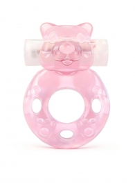 Розовое эрекционное виброкольцо в форме мишки - 1137 - в Дзержинске купить с доставкой