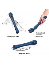 Синий вибромассажёр с насадками Man.wand Edgy - Manwan - в Дзержинске купить с доставкой