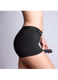 Черные трусики-боксеры для фиксации насадок Strap-on-me Harness Lingerie Allure - size S - Strap-on-me - купить с доставкой в Дзержинске