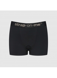 Черные трусики-боксеры для фиксации насадок Strap-on-me Harness Lingerie Allure - size L - Strap-on-me - купить с доставкой в Дзержинске