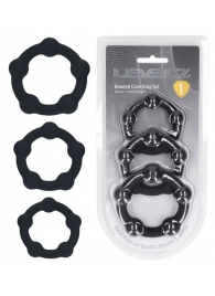 Набор из 3 эрекционных колец Beaded Silicone Cockring Set - Shots Media BV - в Дзержинске купить с доставкой