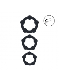 Набор из 3 эрекционных колец Beaded Silicone Cockring Set - Shots Media BV - в Дзержинске купить с доставкой