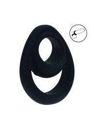 Черное эрекционное кольцо Double Ergo Silicone Cockring - Shots Media BV - в Дзержинске купить с доставкой