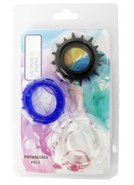Набор из 3 эрекционных колец разного цвета и рельефа - Boys of Toys - в Дзержинске купить с доставкой