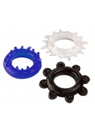 Набор из 3 эрекционных колец разного цвета и рельефа - Boys of Toys - в Дзержинске купить с доставкой