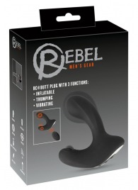Черная анальная вибропробка с функцией расширения RC Butt Plug with 3 functions - Orion - в Дзержинске купить с доставкой