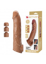 Карамельный фаллоудлинитель с подхватом мошонки Silas - 26 см. - Baile - в Дзержинске купить с доставкой