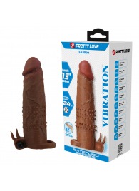 Коричневая насадка на пенис Quillon - 20 см. - Baile - в Дзержинске купить с доставкой