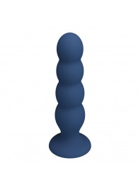 Синий анальный стимулятор со смещенным центром тяжести Silicone Anal Plug XL - 16,5 см. - Baile