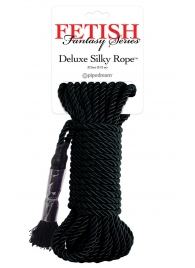 Черная веревка для фиксации Deluxe Silky Rope - 9,75 м. - Pipedream - купить с доставкой в Дзержинске