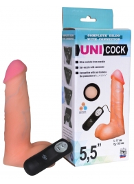 Фаллическая насадка Харнесс UNICOCK 5,5  с вибрацией - 17 см. - LOVETOY (А-Полимер) - купить с доставкой в Дзержинске