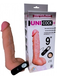Фаллическая насадка Харнесс UNICOCK 9  с вибрацией - 24 см. - LOVETOY (А-Полимер) - купить с доставкой в Дзержинске
