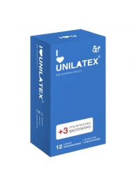 Классические презервативы Unilatex Natural Plain - 12 шт. + 3 шт. в подарок - Unilatex - купить с доставкой в Дзержинске