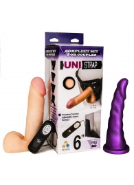 Вибрострапон с двумя насадками UniStrap - 18 и 18 см. - LOVETOY (А-Полимер) - купить с доставкой в Дзержинске