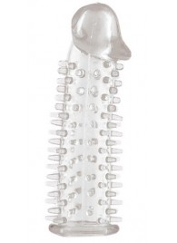 Прозрачная насадка на половой член с закрытой головкой и шипами - 12,5 см. - ToyFa - в Дзержинске купить с доставкой