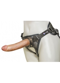 Насадка-фаллоимитатор на кожаных трусиках Harness Ultra Realistic 7  - 18 см. - LOVETOY (А-Полимер) - купить с доставкой в Дзержинске