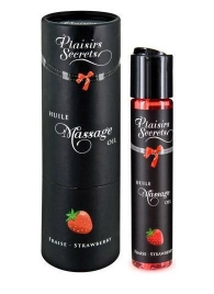 Массажное масло с ароматом клубники Huile de Massage Gourmande Fraise des Bois - 59 мл. - Plaisir Secret - купить с доставкой в Дзержинске