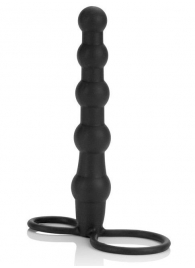 Насадка на пенис для двойного проникновения Silicone Beaded Double Rider - 14 см. - California Exotic Novelties - в Дзержинске купить с доставкой