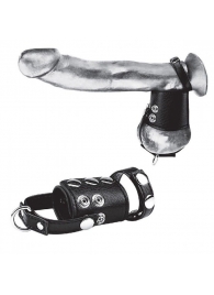 Кольцо на член и мошонку Cock Ring With 2  Ball Stretcher And Optional Weight Ring - BlueLine - в Дзержинске купить с доставкой