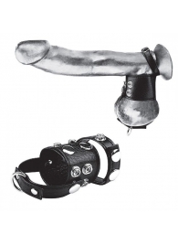 Утяжка на пенис и мошонку Cock Ring With 1.5  Ball Stretcher And Optional Weight Ring - BlueLine - купить с доставкой в Дзержинске