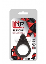 Чёрное эрекционное кольцо LIT-UP SILICONE STIMU RING 1 BLACK - Dream Toys - в Дзержинске купить с доставкой