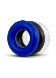 Набор из 3 разноцветных колец Stay Hard Donut Rings - Blush Novelties - в Дзержинске купить с доставкой