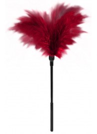 Пластиковая метелочка с красными пёрышками Small Feather Tickler - 32 см. - Blush Novelties - купить с доставкой в Дзержинске