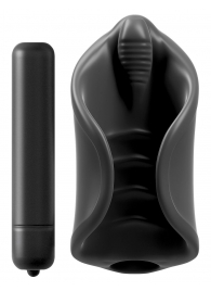 Чёрный мастурбатор Vibrating Silicone Stimulator с вибрацией - Pipedream - в Дзержинске купить с доставкой