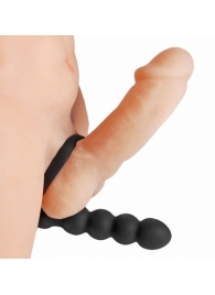 Насадка для двойного проникновения Double Fun Cock Ring with Double Penetration Vibe - XR Brands - в Дзержинске купить с доставкой