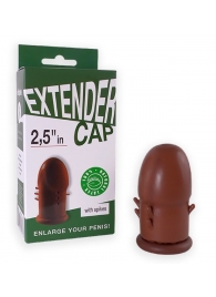 Коричневый латексный удлинитель пениса 2.5 in с шипиками - Sitabella - в Дзержинске купить с доставкой