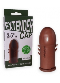 Коричневый латексный удлинитель пениса 3.5 in с шипиками - Sitabella - в Дзержинске купить с доставкой