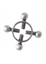 Серебристые зажимы для сосков на винтах - ToyFa - купить с доставкой в Дзержинске