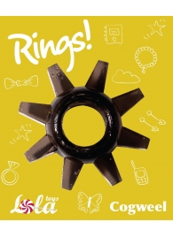 Чёрное эрекционное кольцо Rings Cogweel - Lola Games - в Дзержинске купить с доставкой