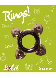 Чёрное эрекционное кольцо Rings Screw - Lola Games - в Дзержинске купить с доставкой