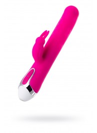 Розовый вибратор с клиторальным стимулятором BALLE - 23 см. - JOS