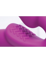 Ярко-розовый безремневой вибрострапон Evoke Vibrating Strapless Silicone Strap-on Dildo - XR Brands - купить с доставкой в Дзержинске