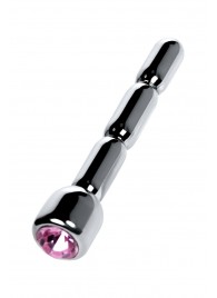 Серебристый уретральный плаг со стразом - 7 см. - ToyFa - купить с доставкой в Дзержинске