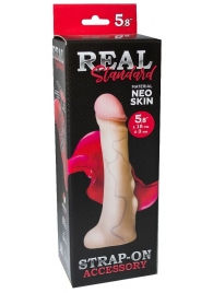 Реалистичная насадка с мошонкой REAL Standard - 18 см. - LOVETOY (А-Полимер) - купить с доставкой в Дзержинске