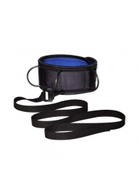 Чёрно-синий неопреновый ошейник с поводком - Sitabella - купить с доставкой в Дзержинске
