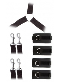 Комплект наручников и поножей LUXURIOUS BED RESTRAINT CUFF SET - Blush Novelties - купить с доставкой в Дзержинске