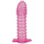 Гелевая розовая насадка с шипами - 12 см. - Toyfa Basic - в Дзержинске купить с доставкой