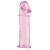 Гладкая розовая насадка с усиками под головкой - 12,5 см. - Toyfa Basic - в Дзержинске купить с доставкой
