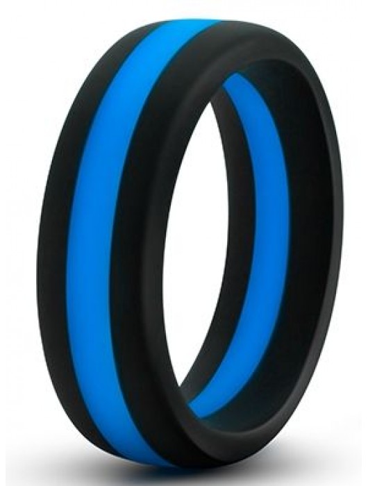 Черно-синее эрекционное кольцо Silicone Go Pro Cock Ring - Blush Novelties - в Дзержинске купить с доставкой
