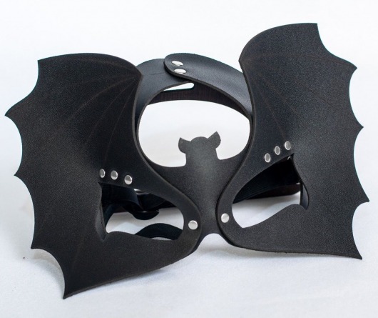 Черная кожаная маска на глаза  Летучая мышь - Sitabella - купить с доставкой в Дзержинске