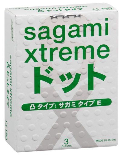 Презервативы Sagami Xtreme SUPER DOTS с точками - 3 шт. - Sagami - купить с доставкой в Дзержинске