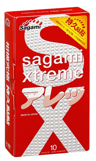 Утолщенные презервативы Sagami Xtreme Feel Long с точками - 10 шт. - Sagami - купить с доставкой в Дзержинске