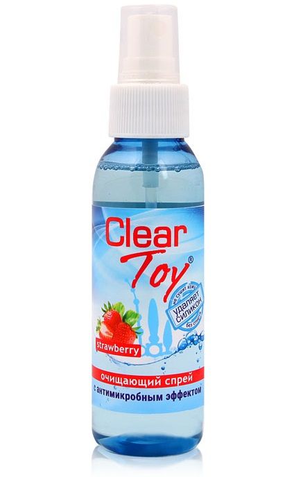 Очищающий спрей для игрушек CLEAR TOY Strawberry - 100 мл. - Биоритм - купить с доставкой в Дзержинске