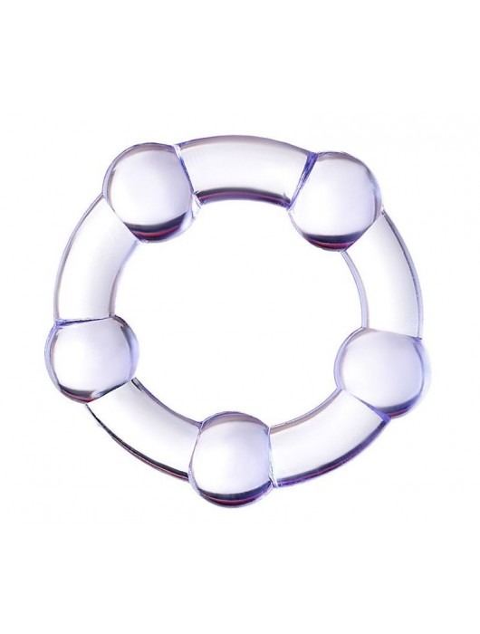 Фиолетовое эрекционное кольцо на пенис с бусинами - Штучки-дрючки - в Дзержинске купить с доставкой