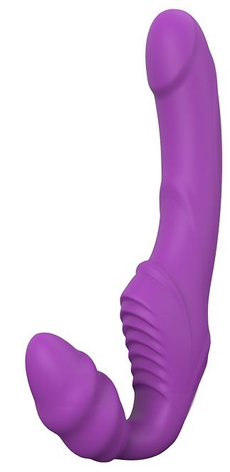 Фиолетовый безремневой вибрострапон DOUBLE DIPPER - Dream Toys - купить с доставкой в Дзержинске