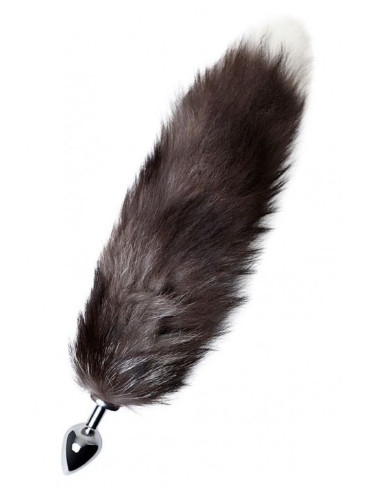 Серебристая металлическая анальная втулка с хвостом чернобурой лисы - размер S - ToyFa - купить с доставкой в Дзержинске